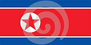 Korea Flag. National flag of North Korea. Vector illustration photo