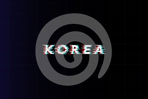 Korea glitch text design for digital media