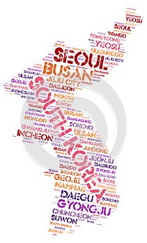 Korea top travel destinations word cloud