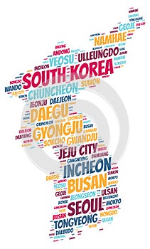 Korea top travel destinations word cloud