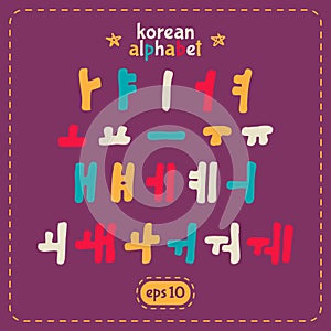 Korean alphabet set