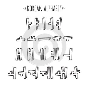 Korean alphabet set