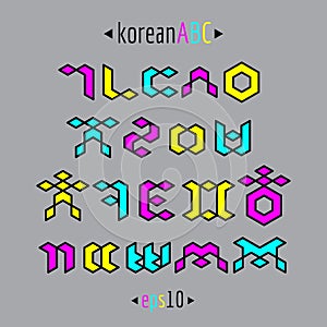 Korean alphabet set