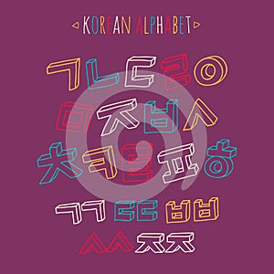 Korean alphabet set