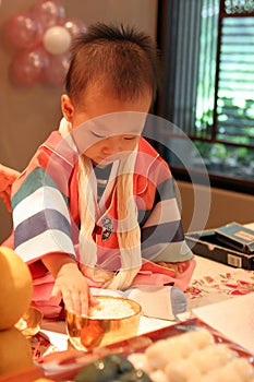 Korean baby on his first birthday