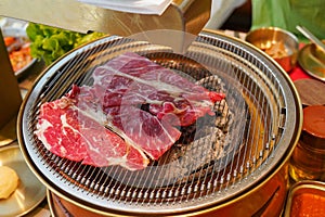 Korean beef barbecue, a popular Korean cuisine of grilling meat