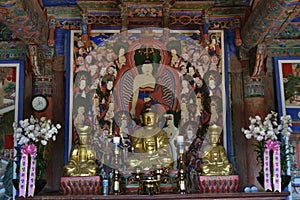 The Korean Buddhist Altar. Pic was taken in August 2017. Translation: 