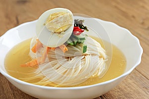 Korean Cold Noodle Soup or Naengmyeon