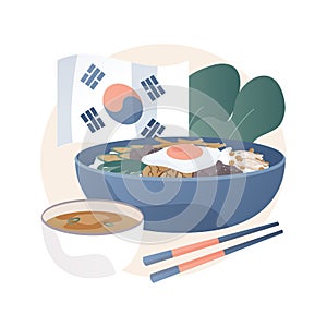 Korean cuisine abstract concept vector illustration.