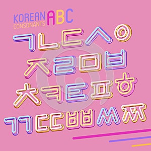 Korean 3D colorful alphabet set photo