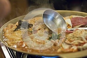 Korean dumpling stew, mandu-jeongol photo