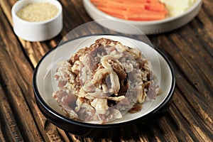 Korean Food Bulgogi Sliced and Seasoned Barbequed Beef