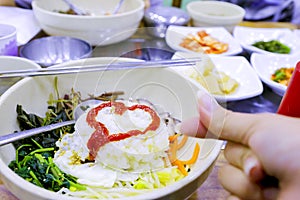 Korean food, Mixed Rice Bibimbab ,korean food traditional