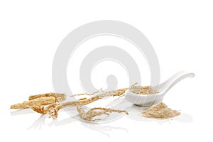 Korean ginseng on white.
