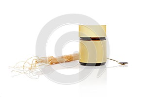 Korean ginseng on white.