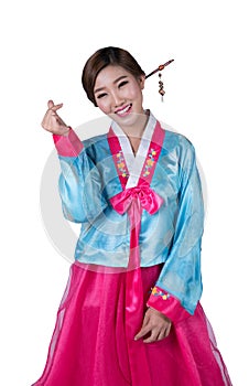 Korean girl in hanbok dress
