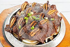 Korean Grilled Beef Ribs. BBQ Ribs photo