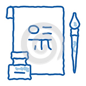 Korean Hieroglyph doodle icon hand drawn illustration