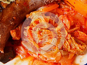 Korean kimchi made from fermented cabbage