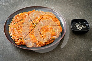 Korean Kimchi pancake or Kimchijeon