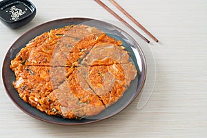 Korean Kimchi pancake or Kimchijeon