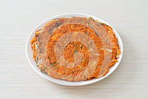 Korean Kimchi pancake or Kimchijeon