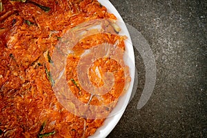 Korean Kimchi pancake or Kimchijeon