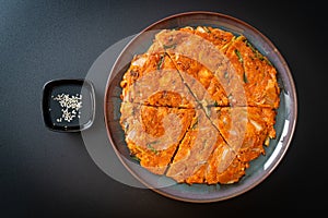 Korean Kimchi pancake or Kimchijeon