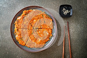 Korean Kimchi pancake or Kimchijeon