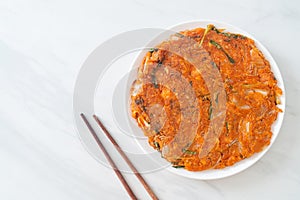 Korean Kimchi pancake or Kimchijeon