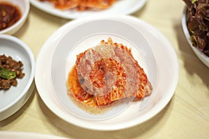 Korean kimchi in seoul restaurant