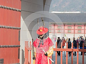 Korean male in ancient soldier costume