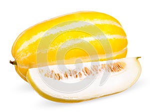 Korean melon isolated on white with clipping path