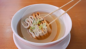 Korean odeng fish cake or Eomuk Guk is popular street foods style