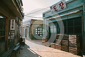 Korean old store and street at Jangsaengpo village in Ulsan