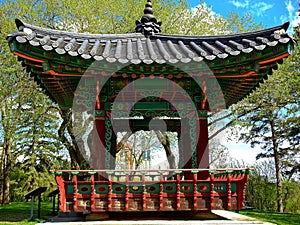 Korean pavilion on grounds of Government house Alberta and Korea twined.