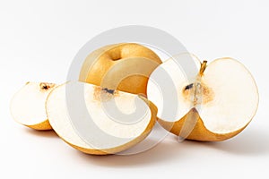 Korean pear on white background