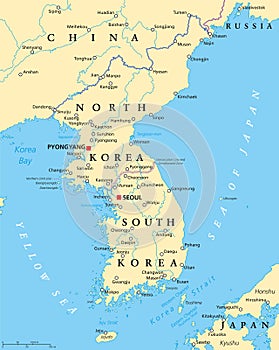 Korean Peninsula Political Map