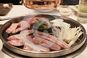 Korean pork BBQ style in Korean restaurant