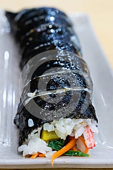 Korean seaweed rice roll called Gimbap