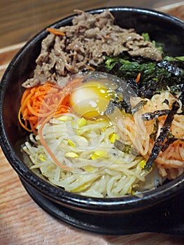 Korean style stone pot rice - bibimbap