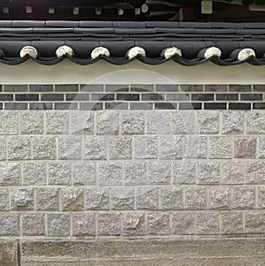 Korean style wall with roof decorative