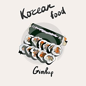 Korean traditional dish gimbap. Korean sushi photo