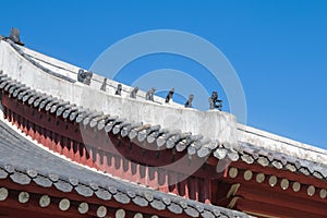 Korean traditional roof of palace