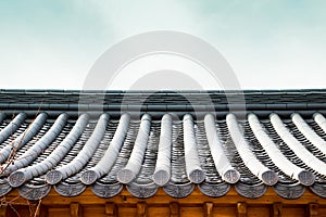 Korean traditional roof tile eaves