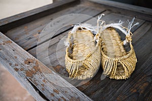 Korean traditional straw shoes photo
