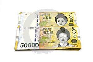 Korean Won currency bills