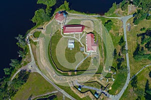 Korela fortress aerial photography. Priozersk, Russia