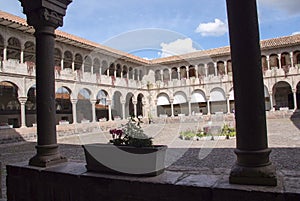 Koricancha Temple Courtyard in Cusco, Peru photo