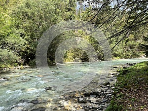 The Koritnica River before its confluence with Soca (Bovec, Slovenia) - Der Fluss Koritnica vor seinem Zusammenfluss photo